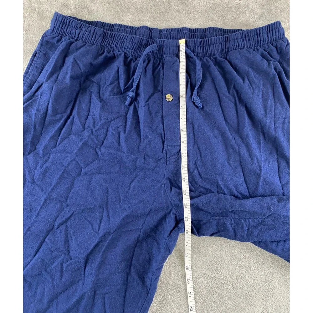 KingSize Mens 3XL Big Navy Blue Cotton Lounge Pajama Pants Elastic Drawstring